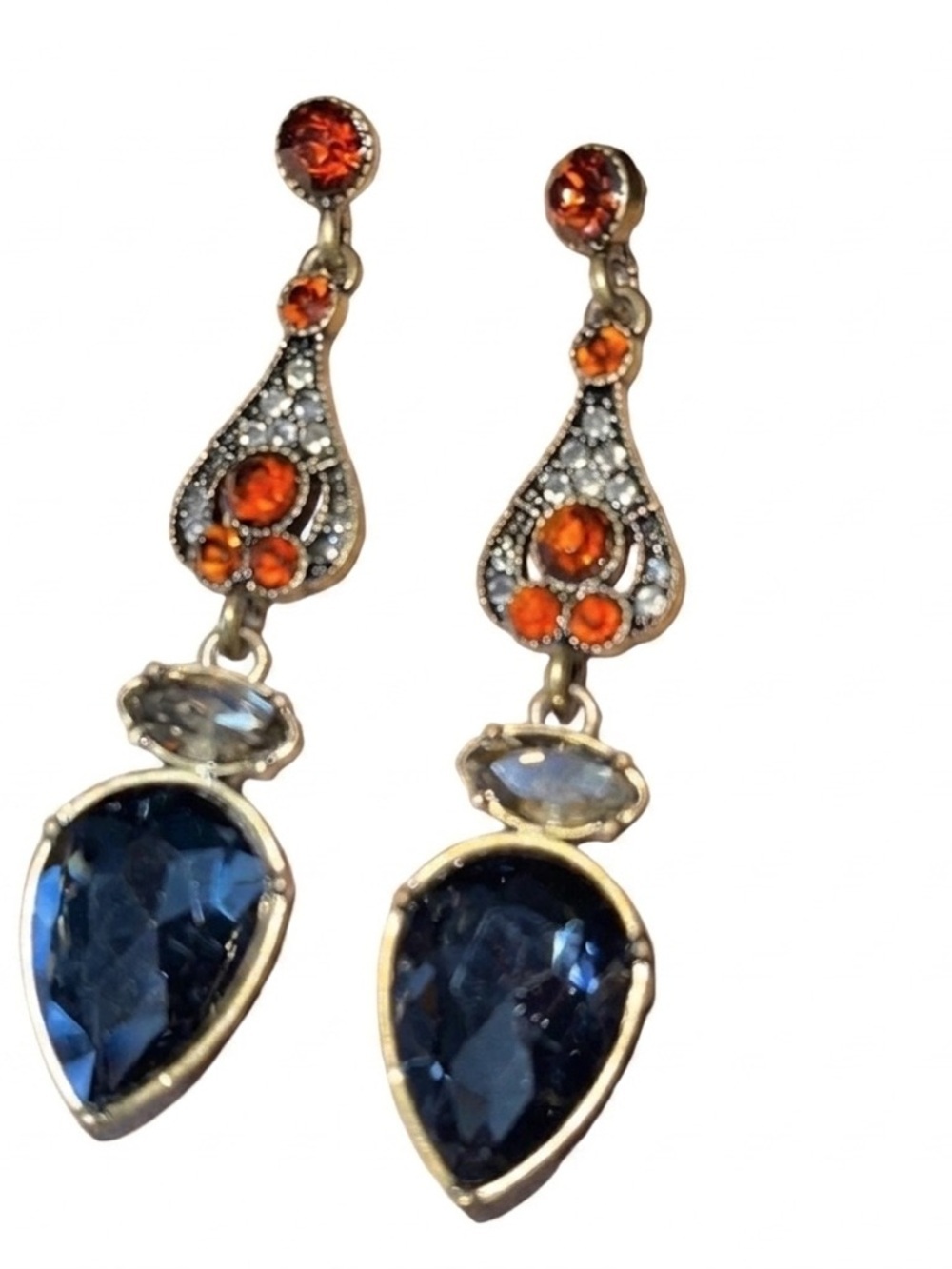 NWOT Smoky Quartz Swarovski Crystal Earrings